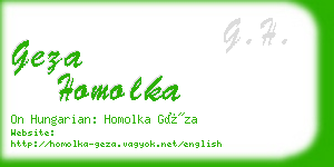 geza homolka business card